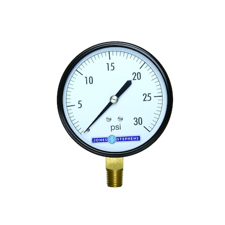 Jones Stephens 3-1/2in. 30 psi Pressure Gauge G62030